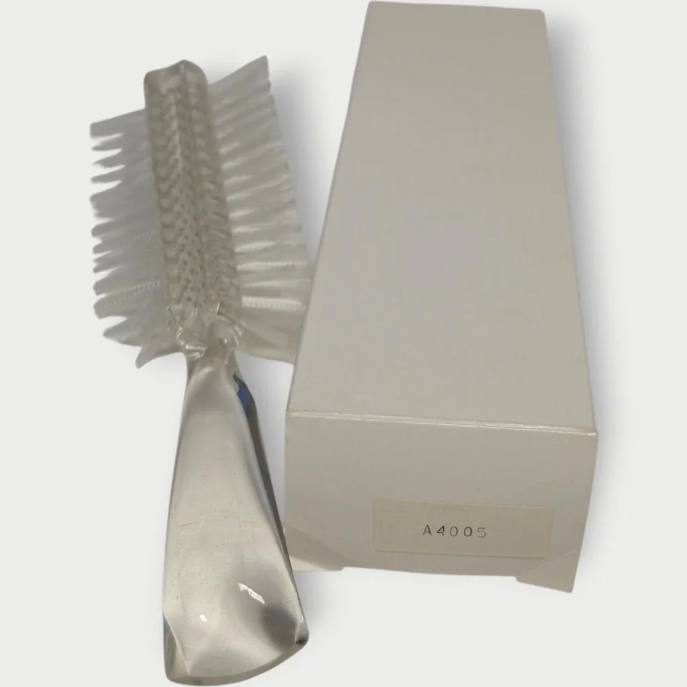 VINTAGE CLEAR Stanley Commander Hairbrush Original Professional Styling Brush